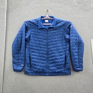Eddie Bauer Men Jacket TALL LARGE Blue First Ascent Ripstop Reversible